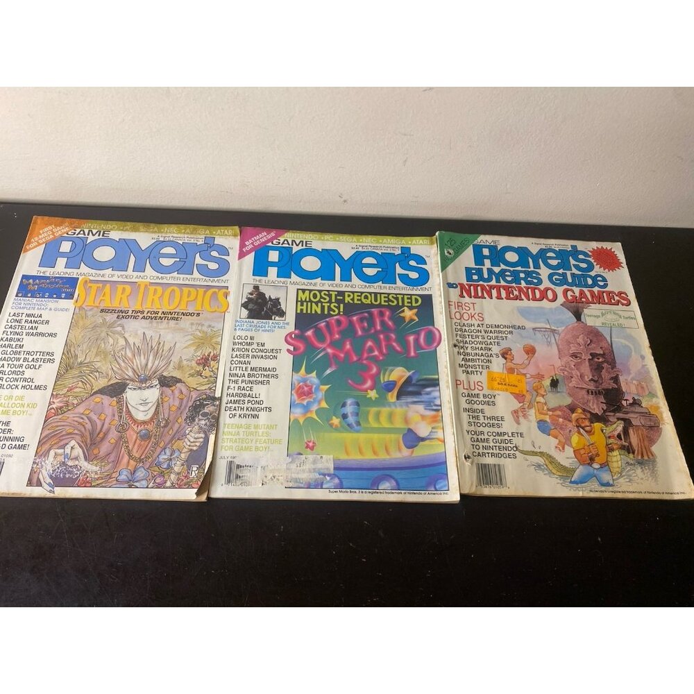 Game Players / Players Buyer Guide Nintendo Magazine Lot Of 3 Star Tropics Mario